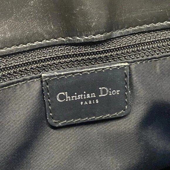 Auth DIOR/ChristianDior Trotteur - Dark Navy Cream Jacquard Leather Tote Bag - Picture 7 of 16